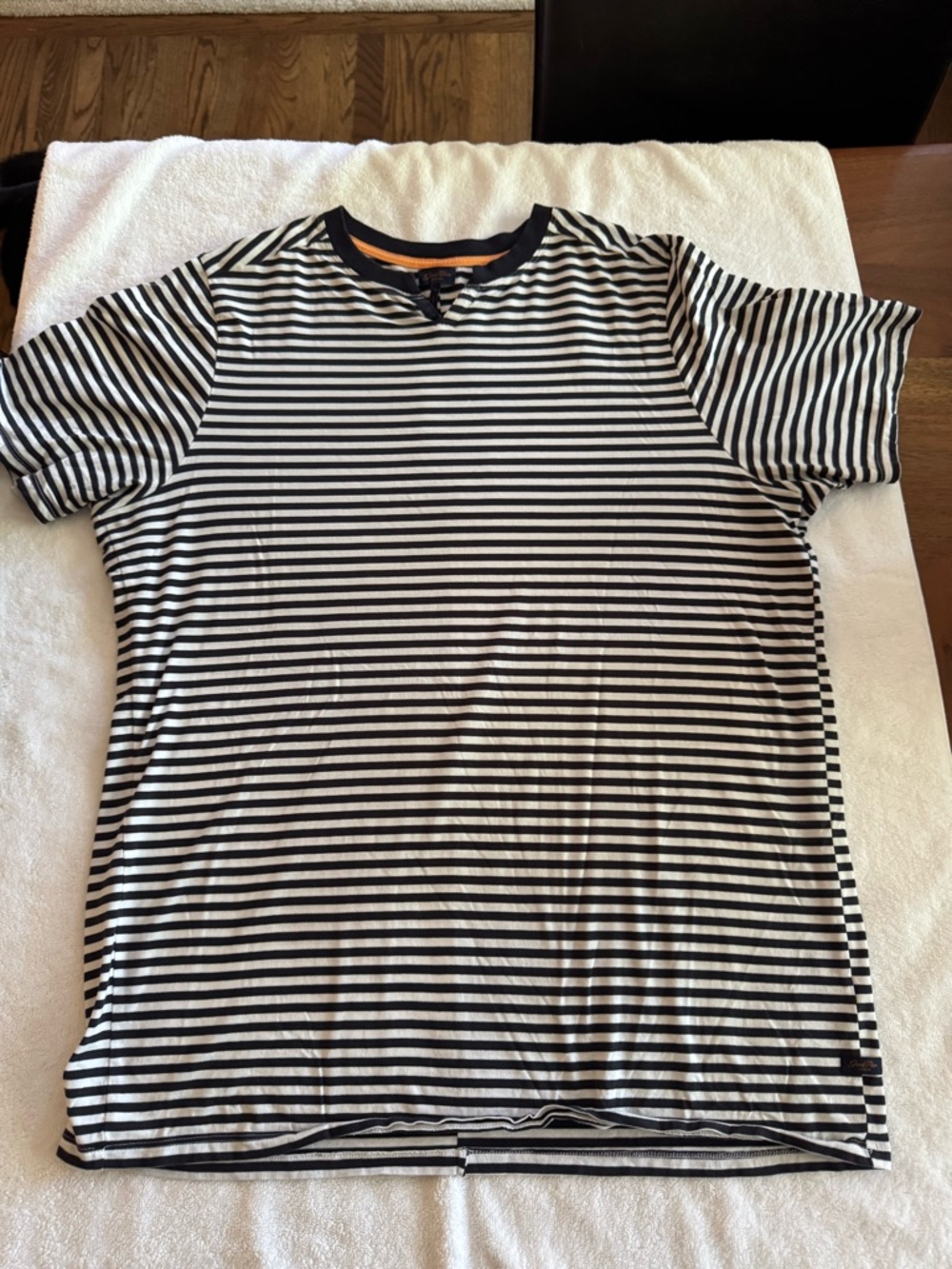 Good Man Brand Black and White Striped Short Sleeve Tee. Great condition.